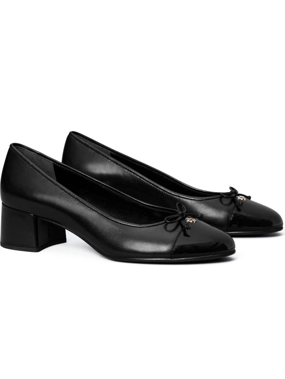 Tory Burch $325 Cap Toe Pump 45MM Goat Leather Perfect Black Sz 10 NIB!